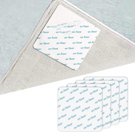 Rug Pad Gripper, Non Slip Washable Reusable Grippers Mat for Wooden Floor Vacuum Tech Anti Slip Grips for Carpet Grips Mat on Tile Floor(White,Size:10 * 10cm)