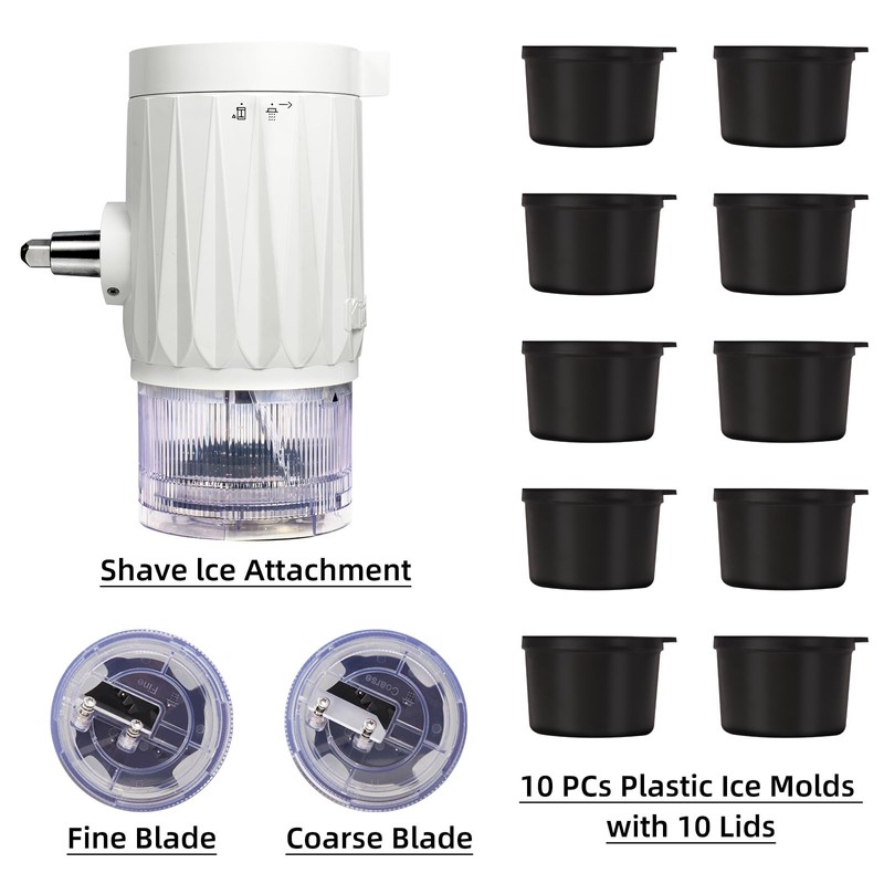Shave Ice Attachment for Kitchenaid Stand Mixers, Shaved Ice and