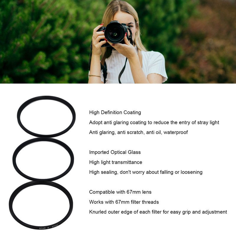67mm Star Filter 4 6 8 Points HD Coating Slim