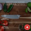 Swiss Diamond Chef Knife, German Steel with Carbonized Ash Wood,