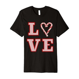 Love Peppermint Candy Cane Christmas Xmas Premium T-Shirt