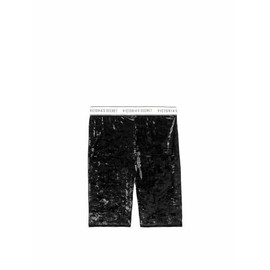 Victoria's Secret Logo Crushed Velvet Color Black Bike Short New (Small)