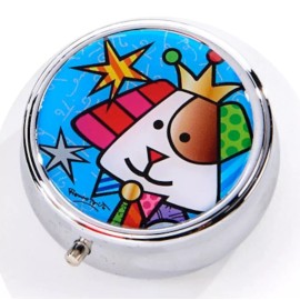ROMERO BRITTO 'Royal Dog' Special Edition Anniversary 3-Section Pill Box **NEW**