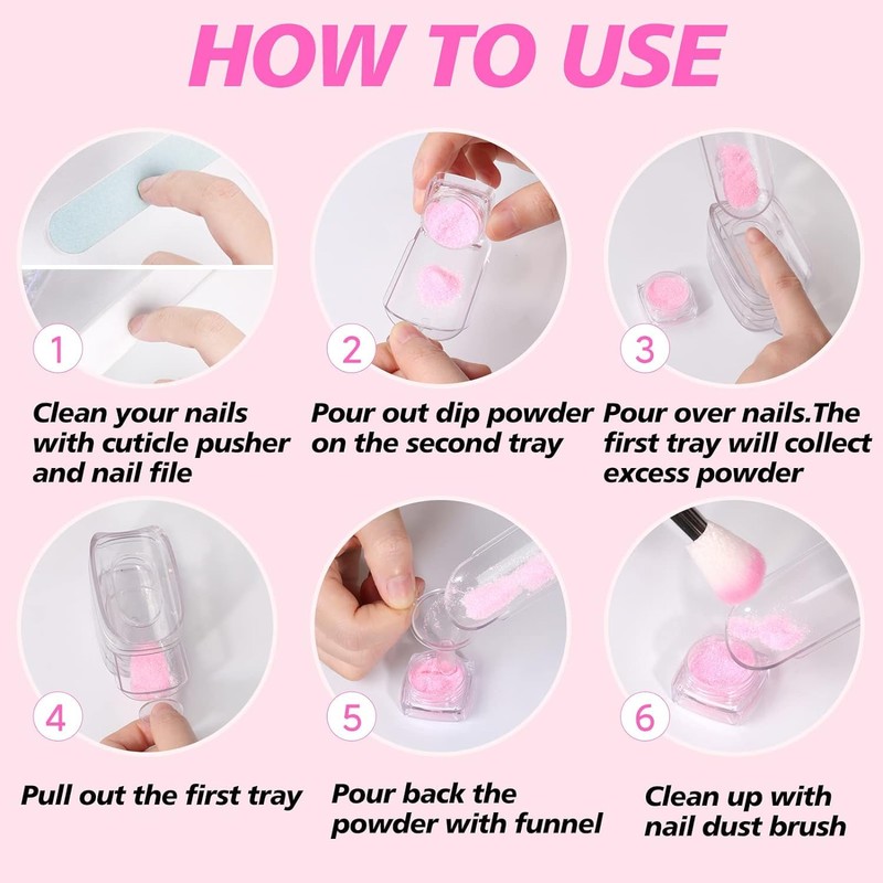 Dip Powder Recycling Tray System, Portable Dip Powder Nail Kit