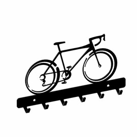 gamet ® WS62 Metal Wall Mounted Coat Rack Key Hook Bicycle Coat Rack 6 Hooks 1 Pcs Black