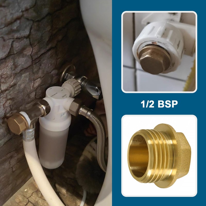 Create idea 2Pcs 1/2" BSP Thread Male Blanking Plug Tube