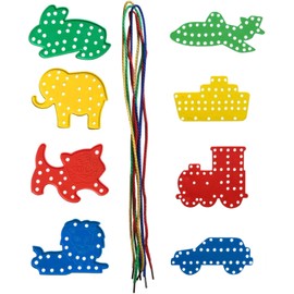 FNSIGHD 8 Pcs Threading Toys Multicolor,Threading Toys For 2 Year Olds,Toddler Travel-toy,4 Colours and 4 Threadinglaces Diy Stringing-toy,Fine Motor Skills,Eyfs Resources,Gift for Boy or Girl