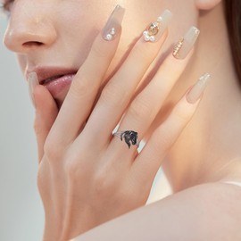 VENACOLY Rose Flower/Triple Moon Goddess/Fidget/Mushroom/Rings for Women S925 Sterling Silver Knot Ring Mother's Day Jewellery Gifts for Women, Sterling Silver, No Gemstone