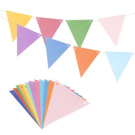 MECCANIXITY 5 Set 16 Ft Colorful Pennant Banner Flags String CardStock Triangle Hanging Triangle Bunting Flags for Festive, Wedding, Birthday Party Decorations