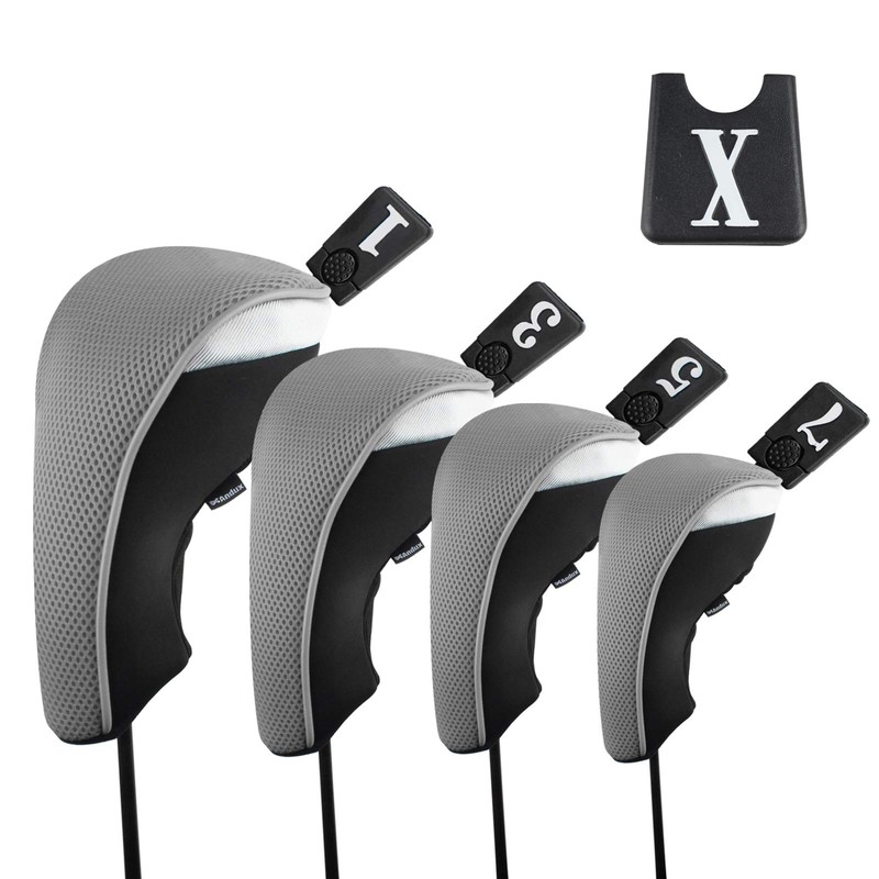 Andux Wood Golf Headcovers Golf Wood Driver Headcovers with Interchangeable