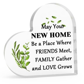 2024 Housewarming Gift for Women Men New House Owner Gift Acrylic Heart-Shaped Keepsake First House Owner Gift House Warming Gift for New Home Acrylic Heart Plaque Moving Gift for Friend Sister