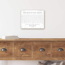 Pretty Perfect Studio The Man in The Arena Sign | The Man in The Arena Framed | Theodore Roosevelt