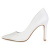 VAN HILL Women's Pointed Pumps with Stiletto Heel, White