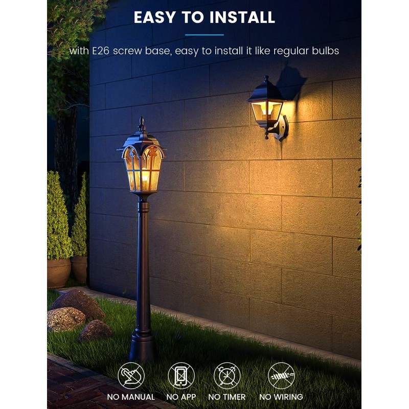 Aovpex Dusk to Dawn LED Light Bulbs Outdoor, 13W Ultra