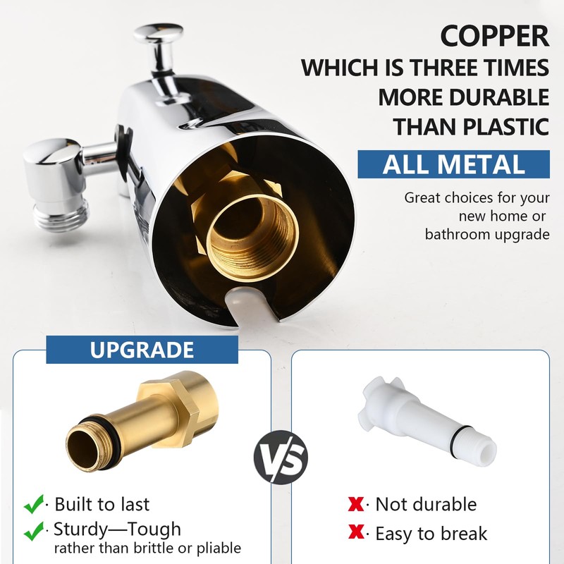 YASINU All Metal Bathtub Faucet with Sprayer 10 Settings, Universal