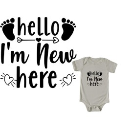 SEC Apparel Baby Infant Toddler Iron On Patches Decals Transfers Applique Letters for Onesies t Shirts Fabric Clothing | Vol2 (Hello-im-New-here)