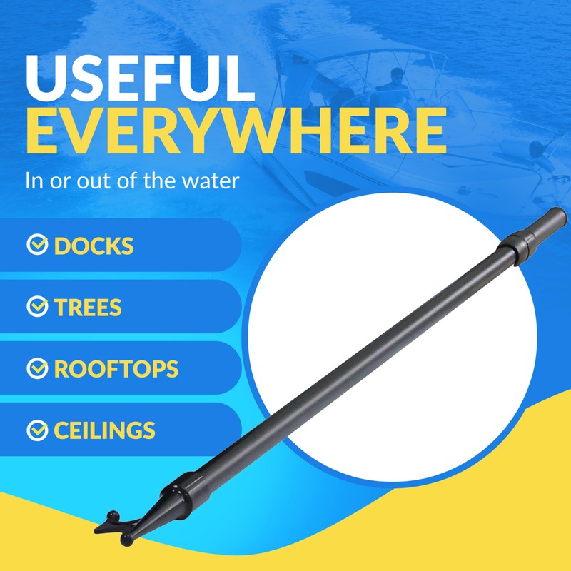 4.5' to 8' Extendable Boat Hook with Unique H-Shaped Dual