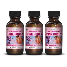 Germa Pink Honey. Anti-Wrinkle Oil. Long-lasting Moisturizer and Astringent. For Luminous Skin. With Rose Extract. For External Use. 1 Oz. Pack of 3