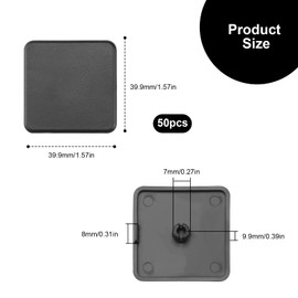 DEANKEJI End Caps Plastic Black 4040, Pack of 50 Cover Caps 40 x 40 mm Aluminium Profile, 40 x 40 mm End Caps for Aluminium Extrusion Profile, for Aluminium Construction Profile, Profile End Cap,