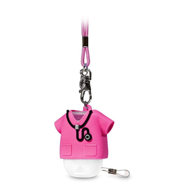 Bath and Body Works Pink Medical Scrub With Clip and Necklace Pocketbac Holder