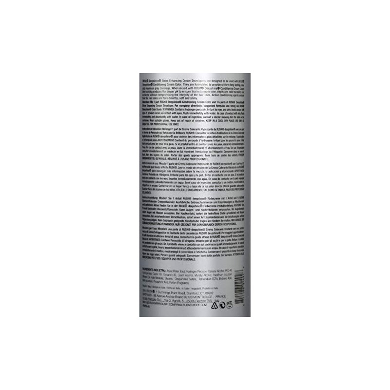 Rusk Deepshine Developer 40 Volume for Unisex Cream 33.8 oz