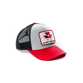 Massey Ferguson Logo Hat, Heather Gray with Red Brim and Black Mesh