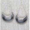 Sterling Silver Large Crescent Boho Statement Earrings, Handmade Half Moon