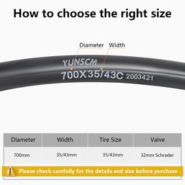 700C Heavy Duty Bike Tubes 700x35C/38C/40C/43C AV Schrader Valve (35/43-622) 700C Bicycle Inner Tubes Compatible with 700 x 35C 700x36C 700x37C 700x38C 700x40C 700x42C 700x43c Bike Tire Tubes 2-PCS