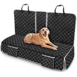 szyuchen Dog Car Seat Cover Compatible with Toyota Camry Corolla Avalon Prius Back Seat Accessories 2000-2025, Waterproof Pet Bench Backseat Covers with Non-Slip Backing, Black Grey