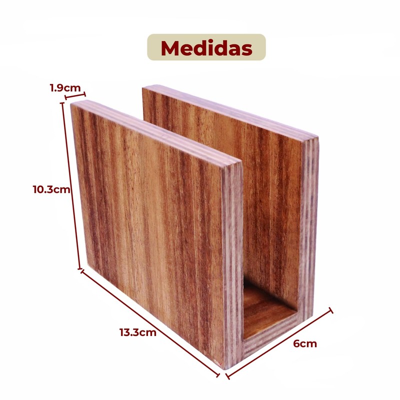 Servilletero para Mesa de Madera Hecho a Mano - Porta