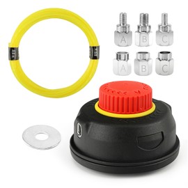 Thread Spindle for Brush Cutters with Left Hand Thread and Tap & Go System, Efficient Lawn Mowing with Mowing Head for Brush Cutters, Universal Thread Spool with 6 Thread Adapters