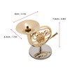4in Miniature Golden French Horn Replica with Stand Instrument Model