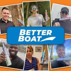 Marine Sealant and Adhesive, Waterproof Marine Grade Caulk, High Temp Water Sealant for Boat, Auto, RV, Without Silicone - 1 Tube, Gray, 10 oz