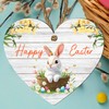 Handcrafted Easter Wooden Heart Plaque with 'Happy Easter' Quote -