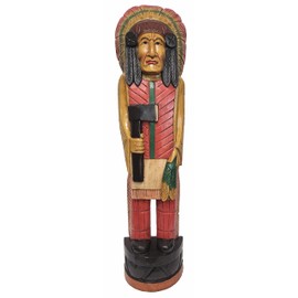 WorldBazzar Cigar Axe Indian Huge Hand Crafted Wooden Sculpture Cowboys Horseshoes Shotgun Old west Hunting Red, Green, Brown, Blue, Natural, Yellow, Orange