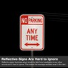 Faittoo 4 Pack No Parking Anytime Sign with Arrows, No