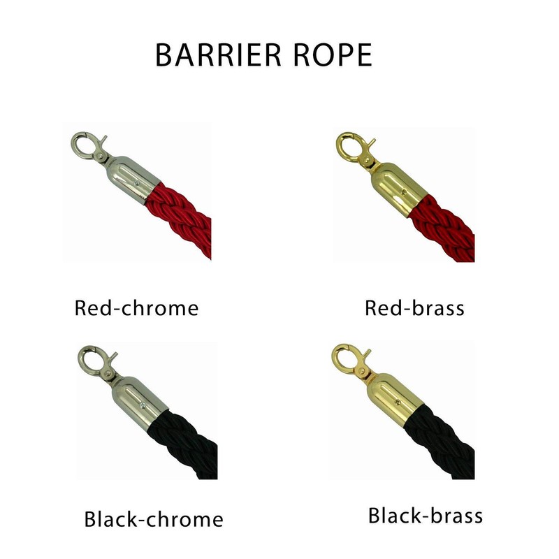 1.5m Twisted Barrier Rope Red/Chrome,Divider Crowd Control Stanchion for Hotel/Bank/Hospital/Playground/Other