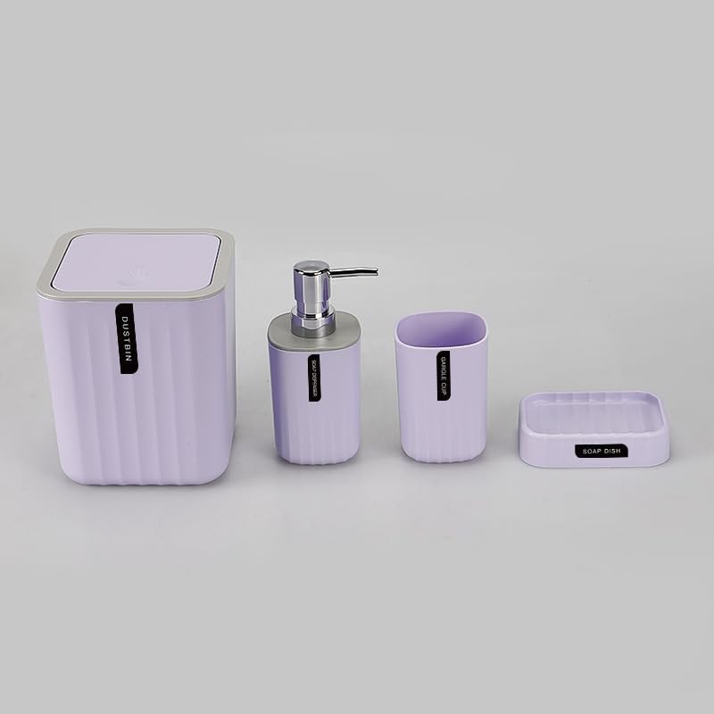 Hosoncovy 4 PCS Bathroom Accessory Set Bathroom Container Set with