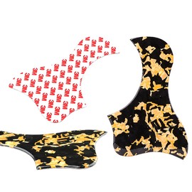 Hsyok Hsyok Acoustic Guitar Pick guard, Anti-Scratch Thick PickGuards Material Sheet Pearl with Self Adhesive,Guitar Plate Easy to Install for Folk Guitar Replacement Parts(Black+Yellow)