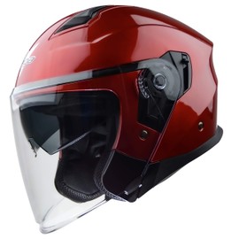 Vega Helmets Magna Advanced Open Face Motorcycle Helmet w/Sunshield, Candy Red SM