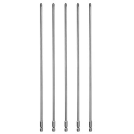 HARFINGTON 5pcs #2 Phillips Screwdriver Bit PH2 1/4" Hex Shank 12" (300mm) Long Magnetic S2 Steel Industrial Grade Screw Driver Bit Cross Head Electric Drill Bits 0.197" (5mm) Rod