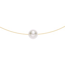 Heideman Women's Pearl Necklace Stainless Steel Gold Coloured Matt Chain for Women with Pearl White/Coloured and Lengths Pearl Jewellery Bridal Jewellery, Stainless Steel, Pearl