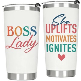 QTDS Boss Gifts for Women - Boss Lady Tumbler Gift for Women Manager Leader Supervisor - Thank You Appreciation Gifts to National Bosses Day, Christmas, Birthday, 20 OZ Stainless Steel Tumbler Cup