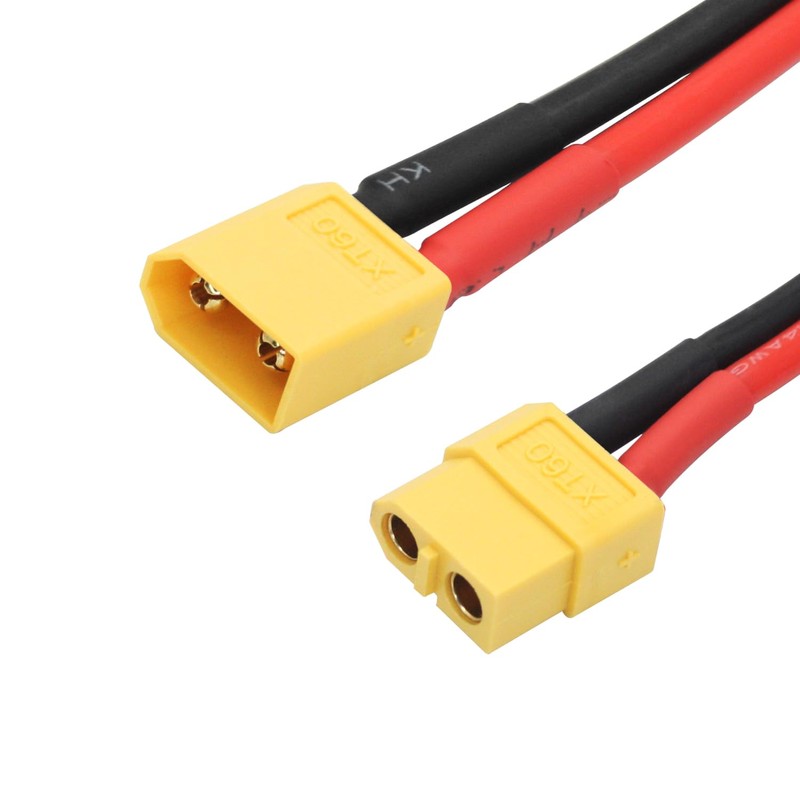 2Pcs XT60 Parallel Battery Connector Cable 1FT, 12AWG 1 Male
