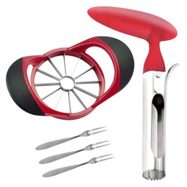 SINGARE Apple Cutter Slicer & Corer Kit - 12-Blade Apple Slicer & Corer, Includes 3 Premium Stainless Steel Fruit Forks