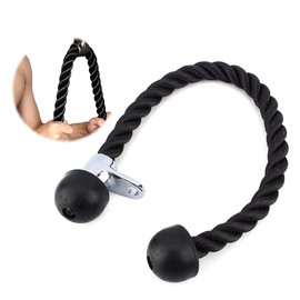 Wakects Triceps Training Device, Tricep Rope Pull Down Resistance Rope, Fitness Tricep Rope Binding Bodybuilding Ends LAT Rope Fitness Rope Black 70 cm