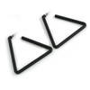 Large Black Triangular Hoop Style Earrings - 65mm Tall