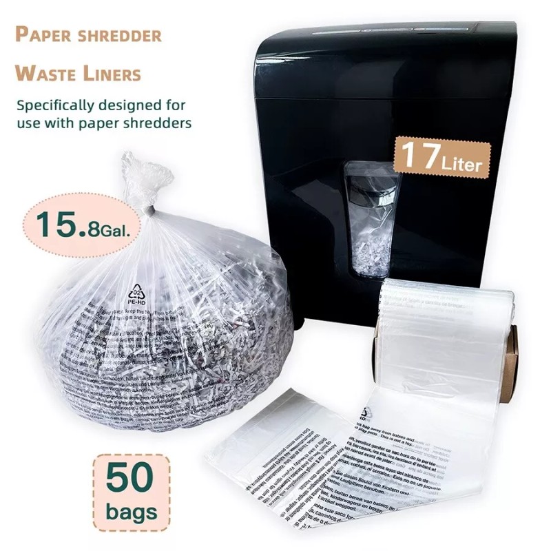 GAOKETOP Shredcare 50-Pack Paper Shredder Waste Bin Liners - Small