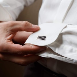 KUUQA 6 Pairs Cufflinks for Men, Fashionable Striped Cuff Links for Tuxedo Shirt Wedding Business Graduation Gift Silver