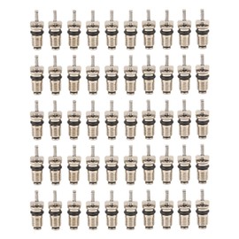50Pcs Car Air Conditioning Valve Core,R134 Automotive AC Valve Refrigeration Valve Cores Replacement Aluminium Alloy Copper for Most Automotive RV Air Conditioning Tire Remover